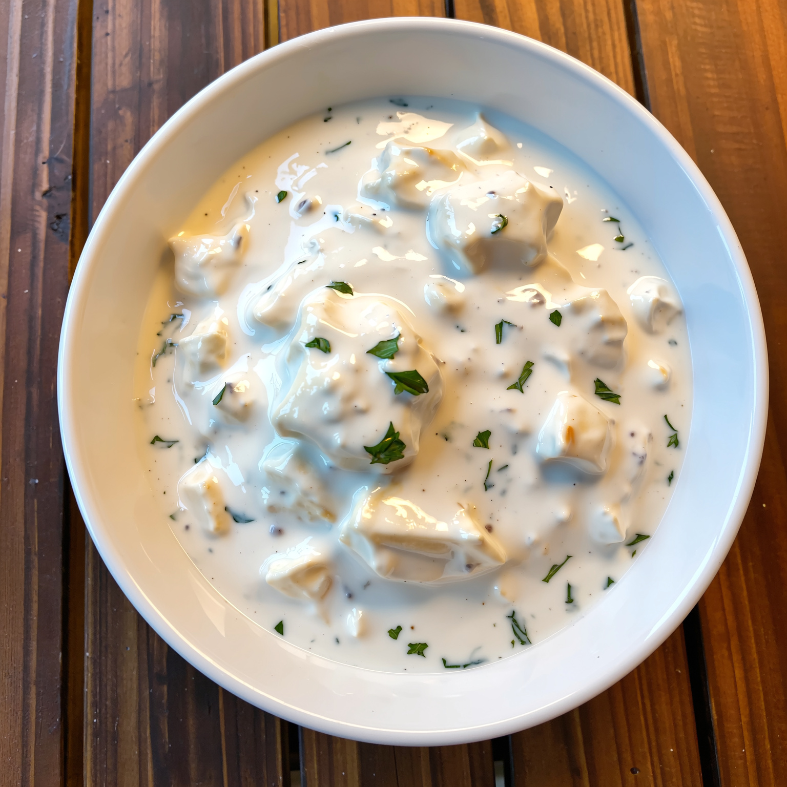 Creamy cauliflower Alfredo sauce in a bowl