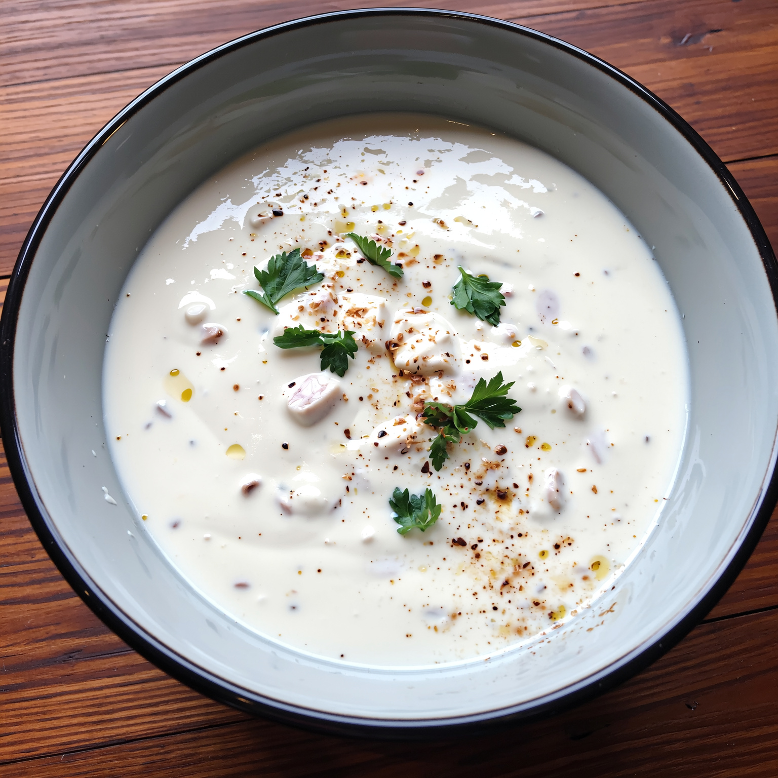 Creamy oil-free vegan Alfredo sauce in a bowl