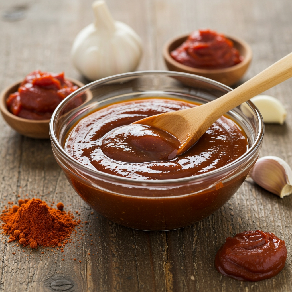 bowl of homemade oil-free vegan BBQ sauce